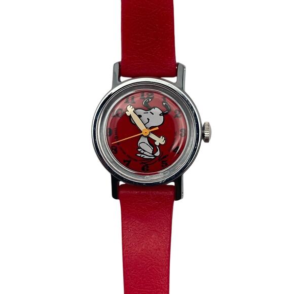 VTG Timex Snoopy Mechanical Wind Up Watch 25mm Original Band Plus Extra Band - Picture 1 of 13